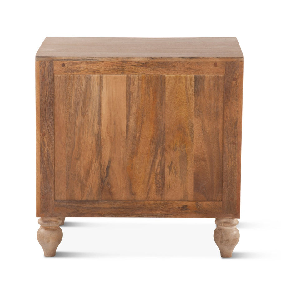 HAVELI FLORAL MOTIF CARVED WOOD NIGHTSTAND