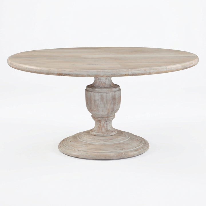HEIRLOOM WHITE 60" ROUND PEDESTAL DINING TABLE