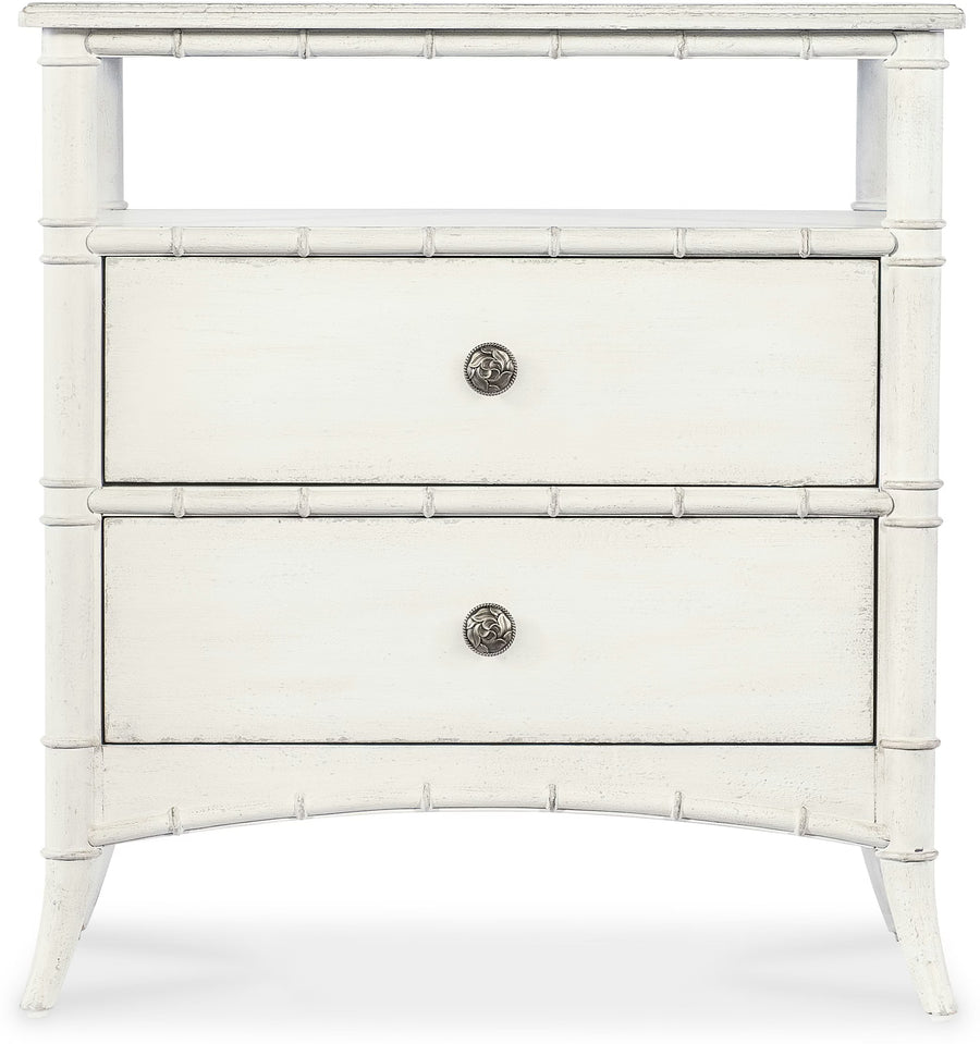 CHARLESTON OPEN SHELF NIGHTSTAND: WHITE HERON