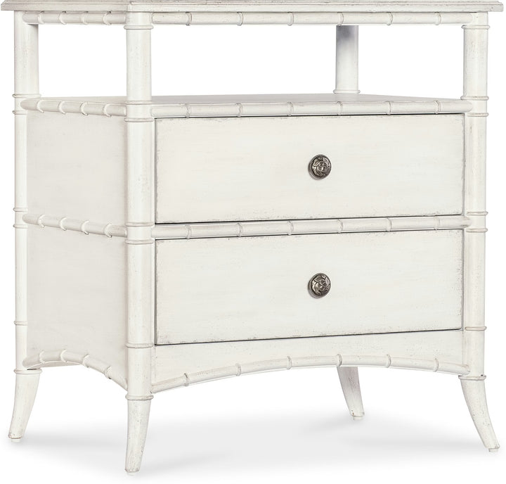 CHARLESTON OPEN SHELF NIGHTSTAND: WHITE HERON