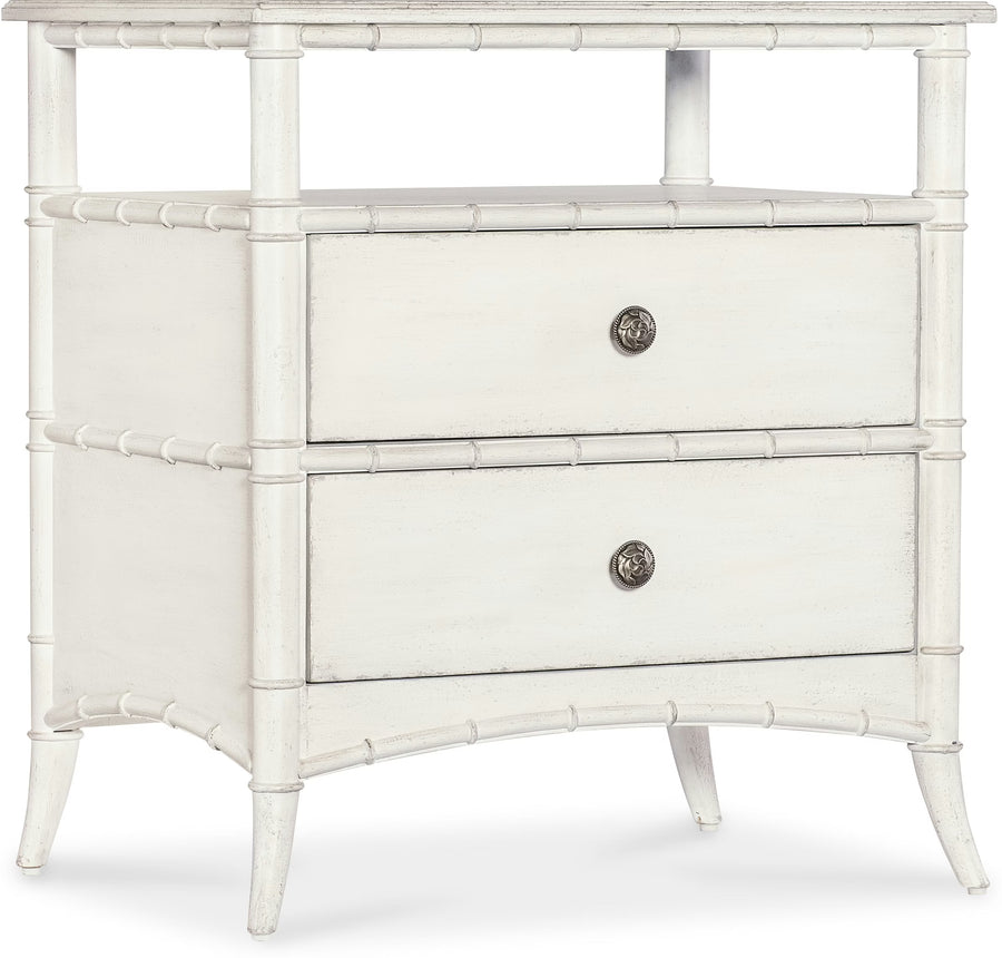 CHARLESTON OPEN SHELF NIGHTSTAND: WHITE HERON