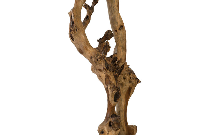 NATURAL ABSTRACT WOOD SCULPTURE ON BLACK BASE