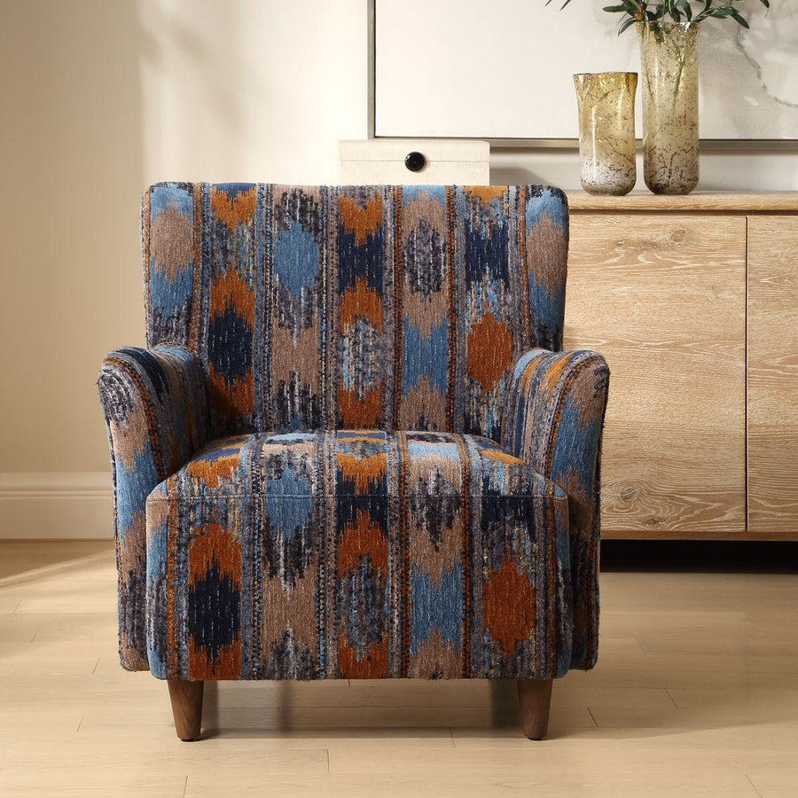IKAT TEXTURED CHENILLE ARM CHAIR