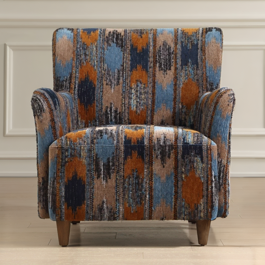 IKAT TEXTURED CHENILLE ARM CHAIR