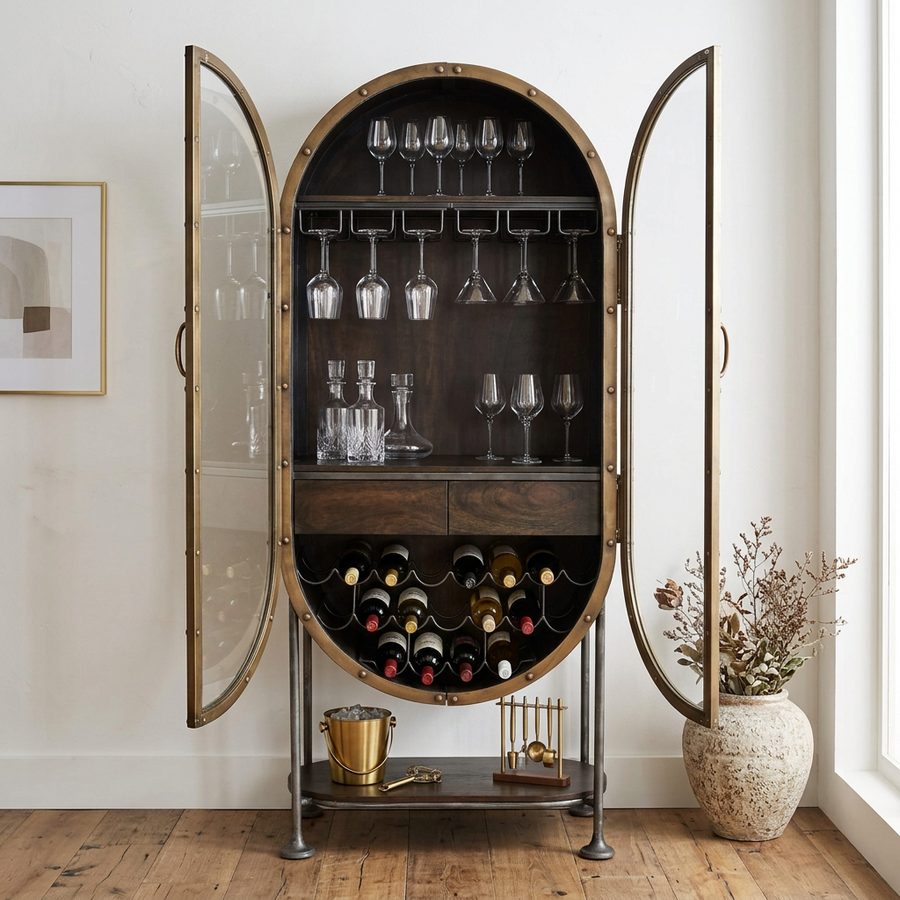 MELBOURNE INDUSTRIAL IRON BAR CABINET