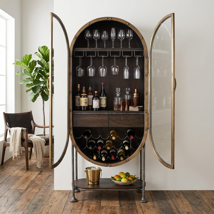 MELBOURNE INDUSTRIAL IRON BAR CABINET