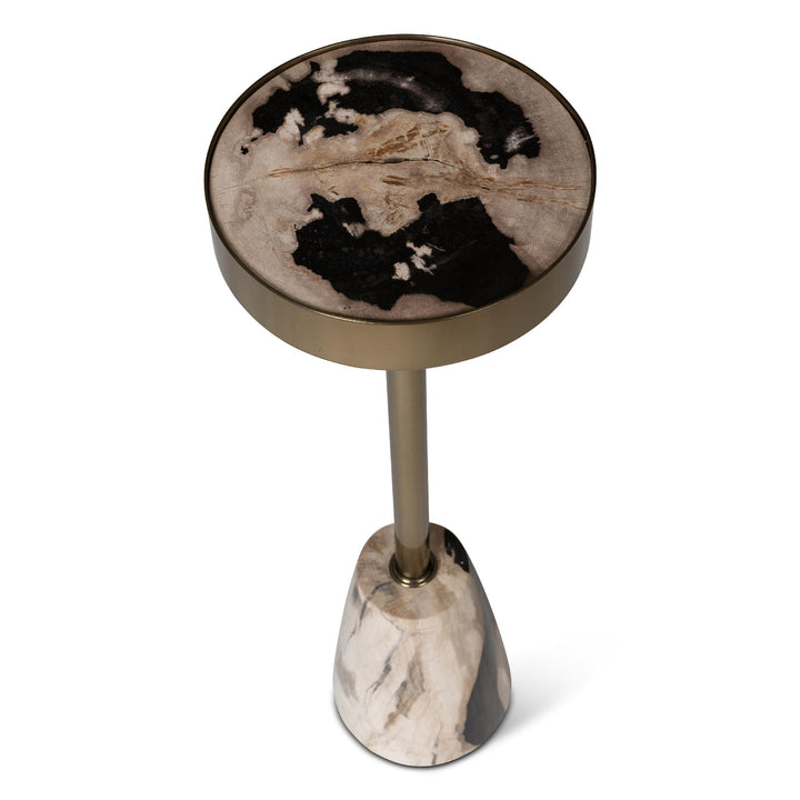 RELIQUE JAEL PETRIFIED WOOD DRINK TABLE - TOP VIEW