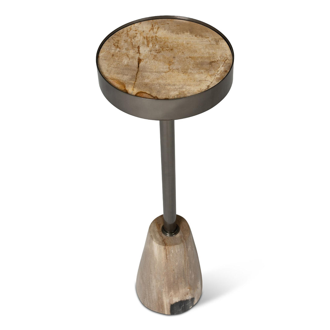 RELIQUE JAEL PETRIFIED WOOD DRINK TABLE - TOP VIEW