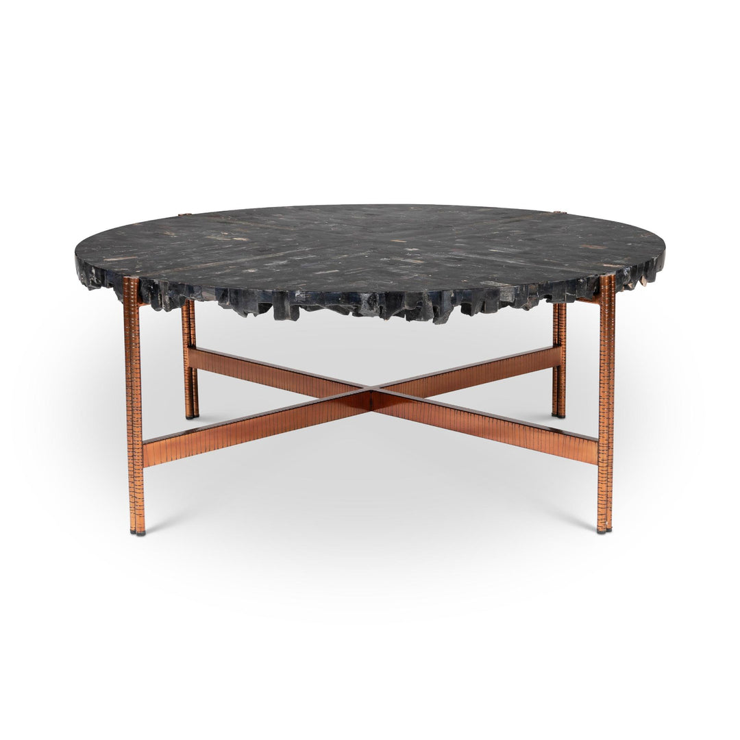 MODERN BRAZILIAN ATENAS TAUARI WOOD ROUND DINING TABLE - FRONT VIEW