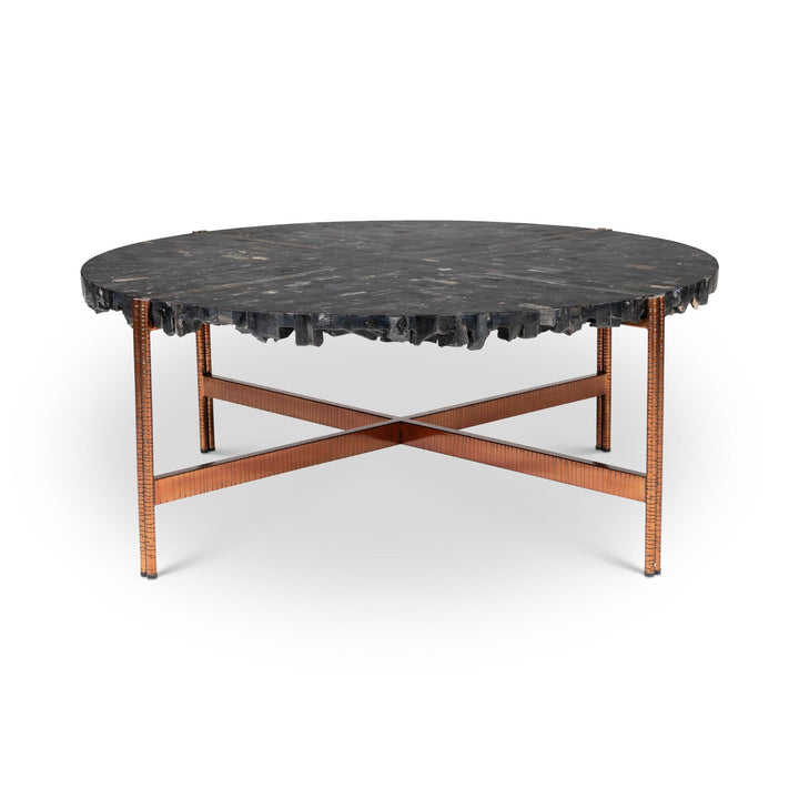 MODERN BRAZILIAN ATENAS TAUARI WOOD ROUND DINING TABLE - FRONT VIEW