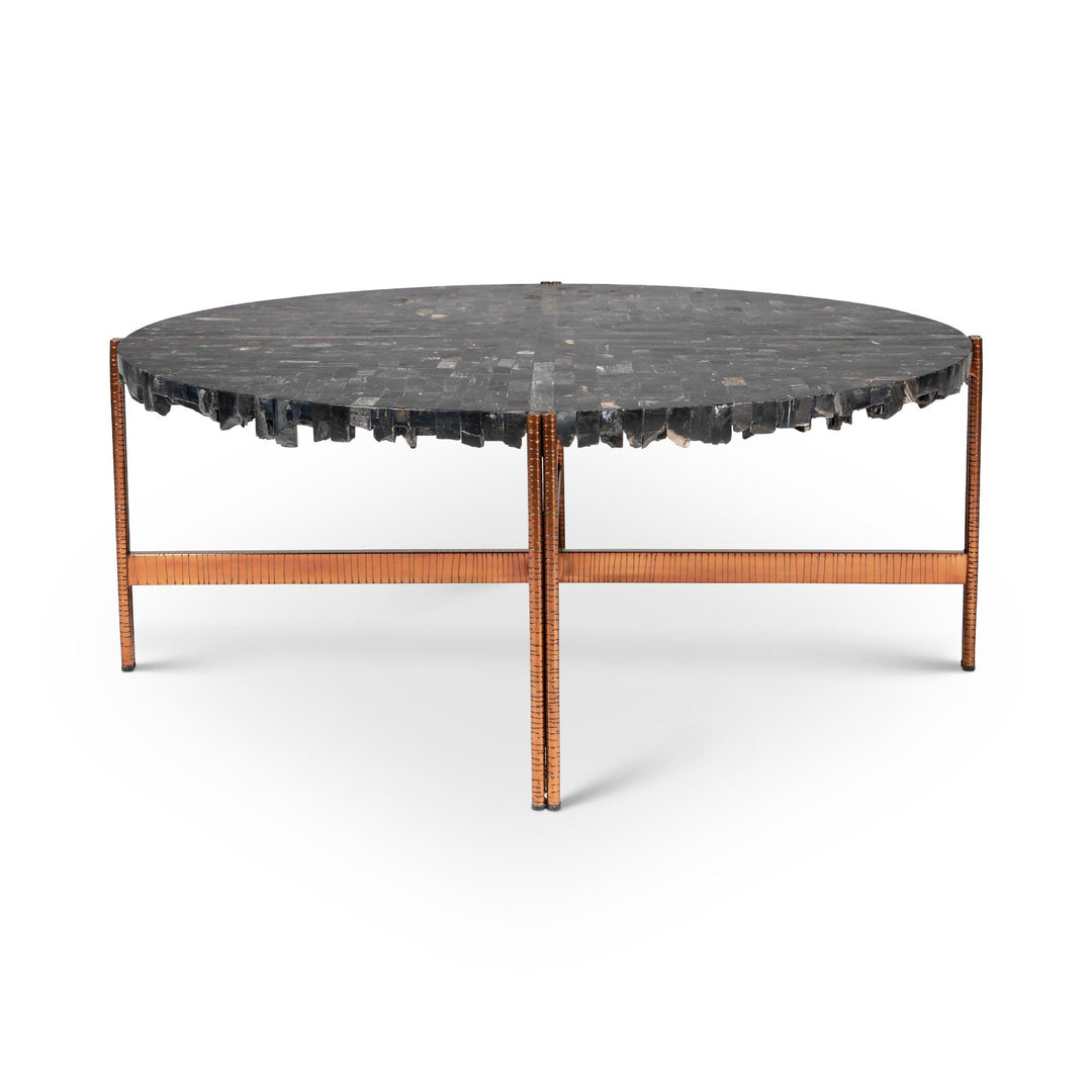 MODERN BRAZILIAN ATENAS TAUARI WOOD ROUND DINING TABLE - FRONT VIEW