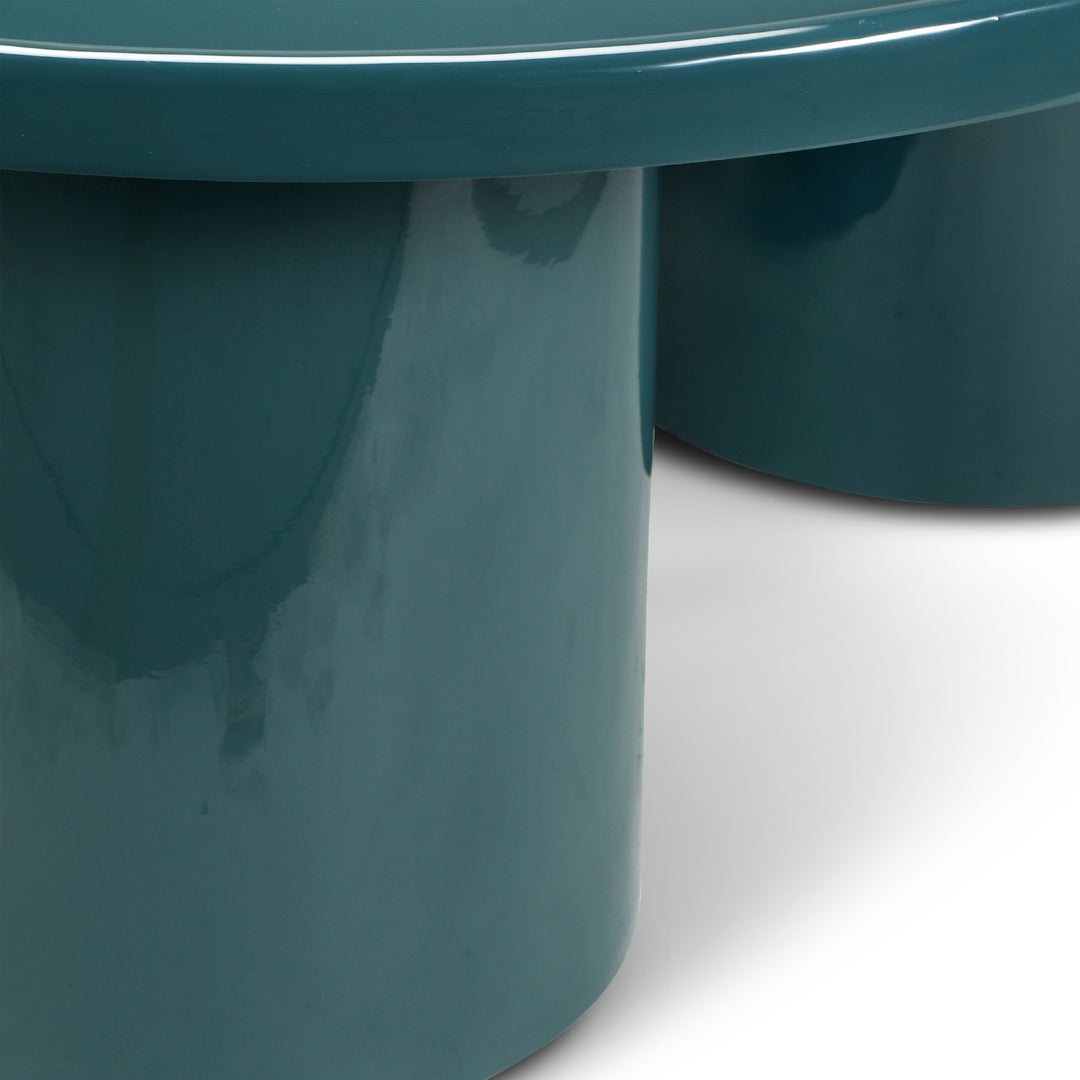 ECLAT SOFIA ENAMEL ROUND COFFEE TABLE - TEAL