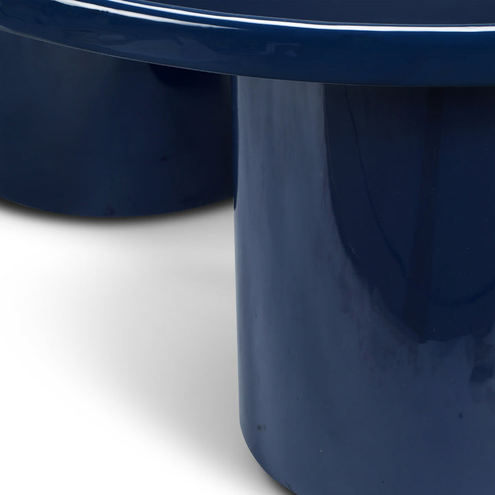 ECLAT SOFIA ENAMEL ROUND COFFEE TABLE - NAVY