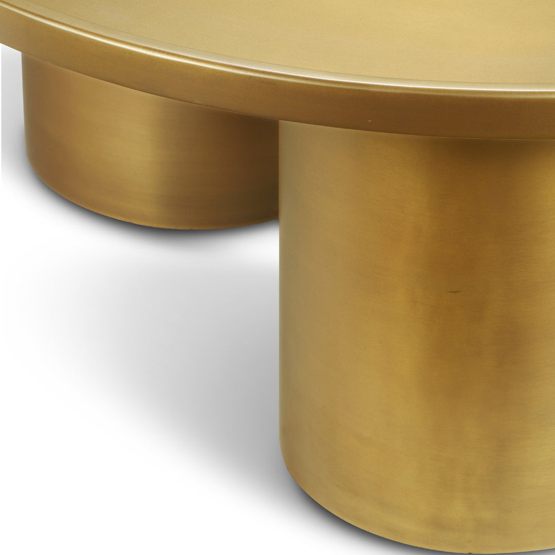 ECLAT SOFIA INDUSTRIAL ROUND TOP COFFEE TABLE - INDUSTRAIL BRASS