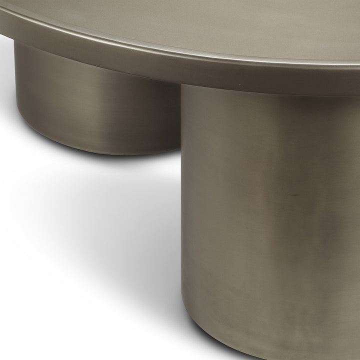 ECLAT SOFIA INDUSTRIAL ROUND TOP COFFEE TABLE - INDUSTRAIL NICKEL