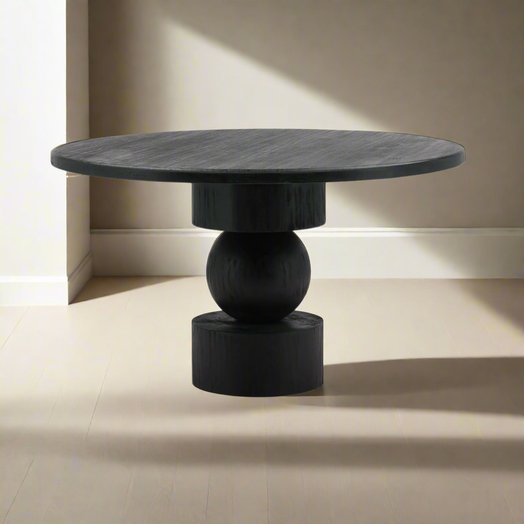 JARED MATTE BLACK ROUND DINING TABLE