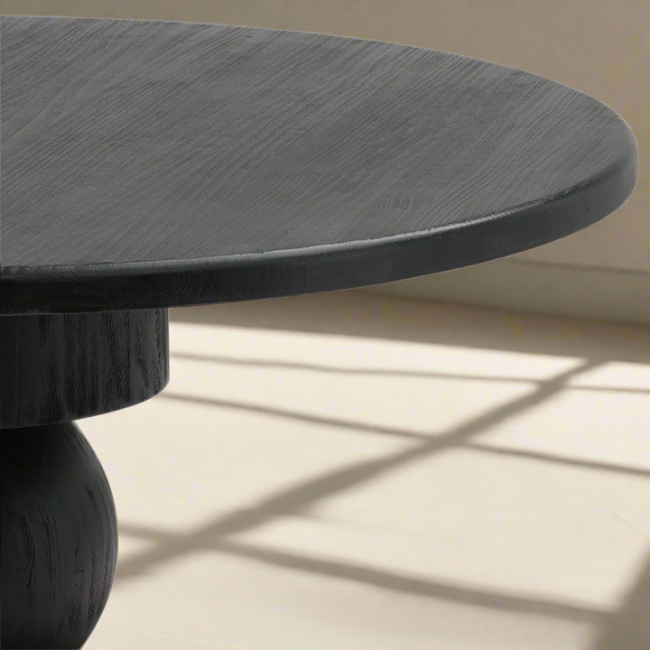 JARED MATTE BLACK ROUND DINING TABLE