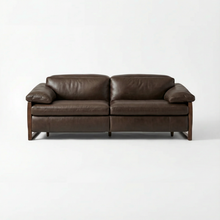 JERICHO POWER RECLINE DARK BROWN LEATHER SOFA