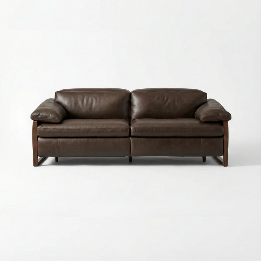 JERICHO POWER RECLINE DARK BROWN LEATHER SOFA