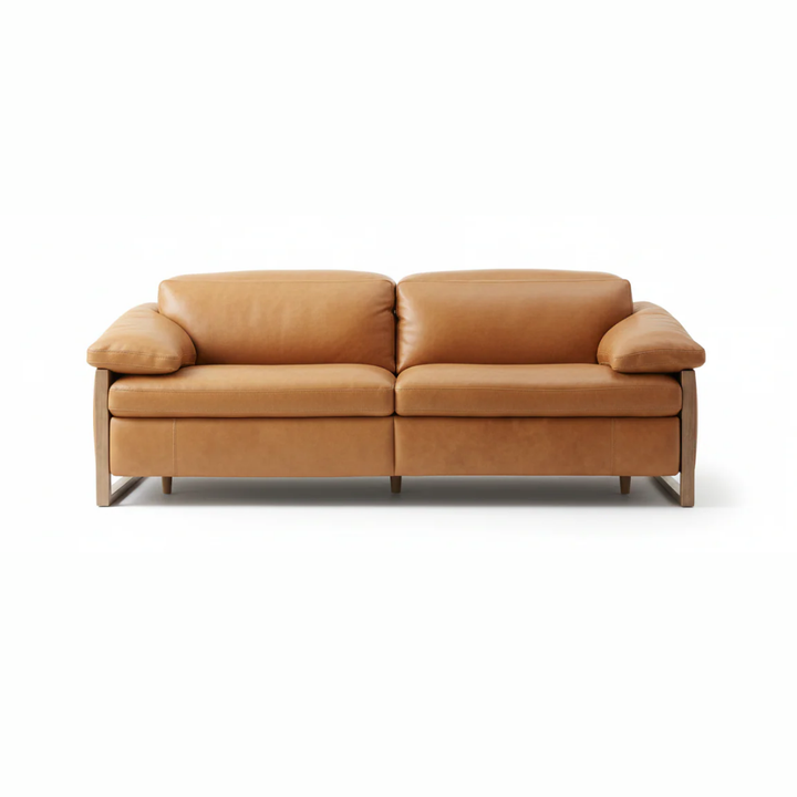JERICHO POWER RECLINE TAN LEATHER SOFA