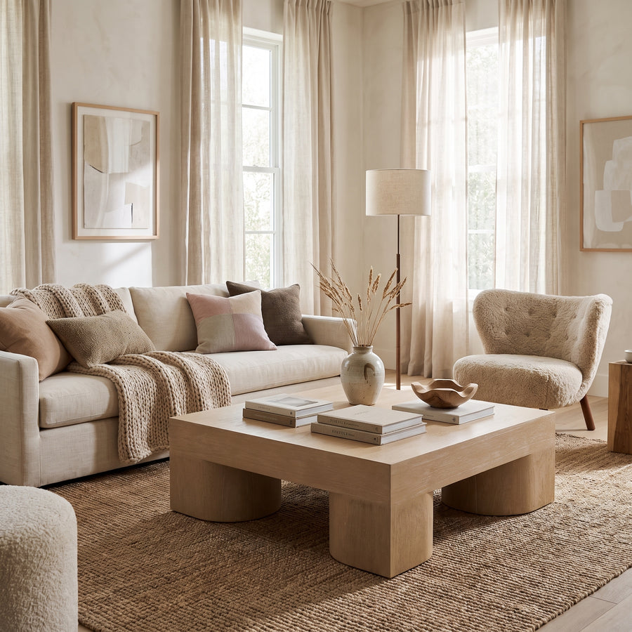 JONAH LT NATURAL SQUARE COFFEE TABLE