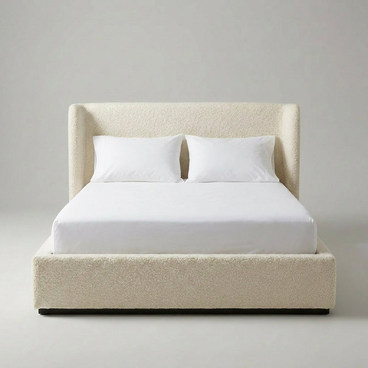PRIYA CREAM BOUCLÉ UPHOLSTERED BED