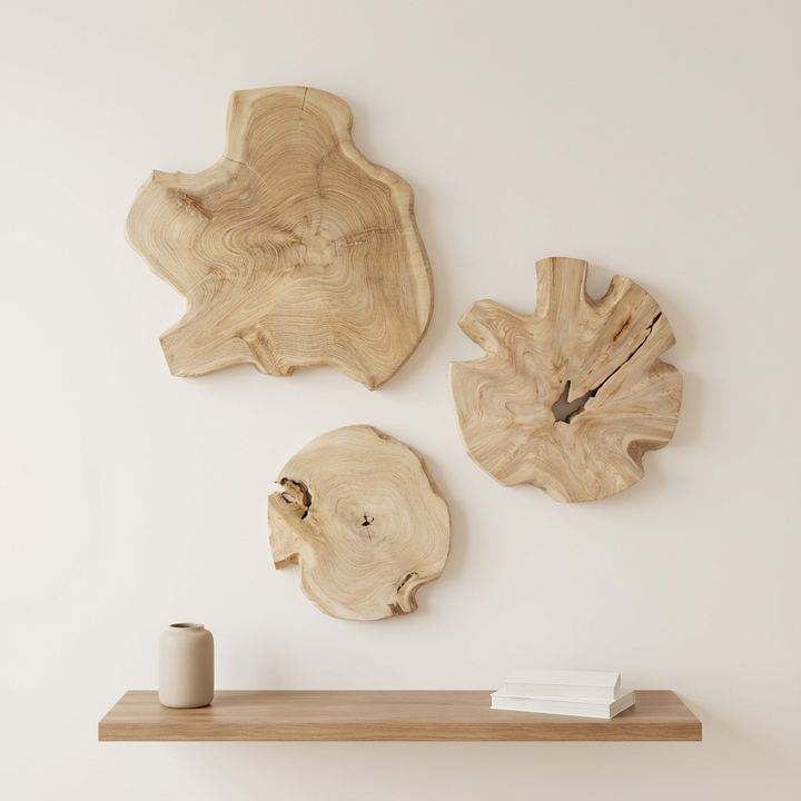 KALANI BLEACHED WOOD WALL DECOR SET