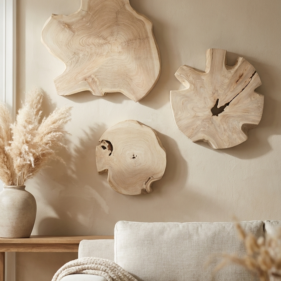 KALANI BLEACHED WOOD WALL DECOR SET