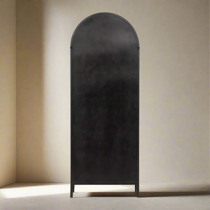 KIER INDUSTRIAL BLACK IRON ARCHED CABINET