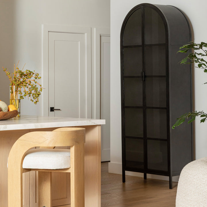 KIER INDUSTRIAL BLACK IRON ARCHED CABINET