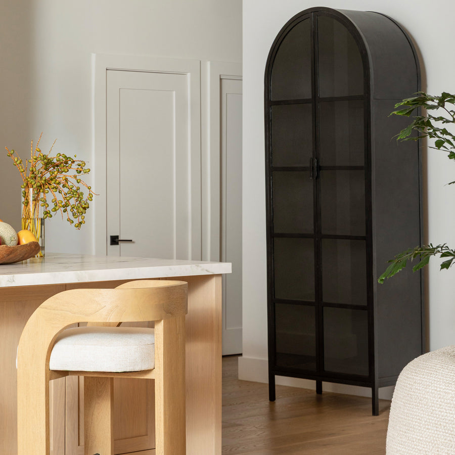 KIER INDUSTRIAL BLACK IRON ARCHED CABINET