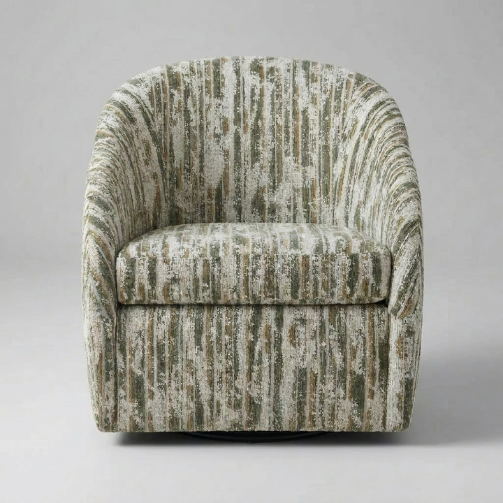 Patterned armchair on a gray background