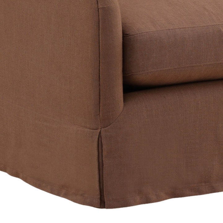 LARA PERFORMANCE LINEN SLIPCOVER SWIVEL CHAIR
