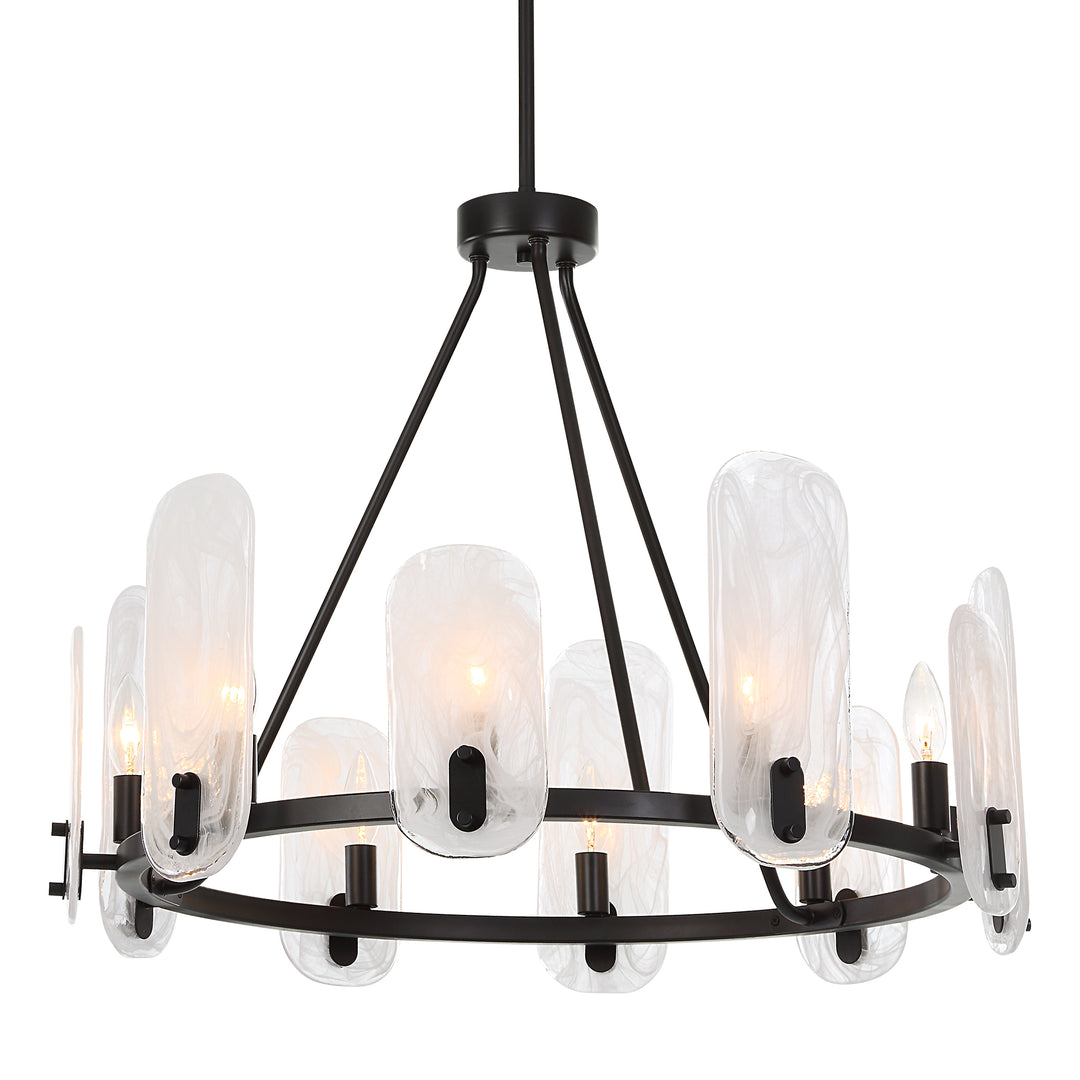 ELLIPSE 10 LIGHT DARK BRONZE CHANDELIER