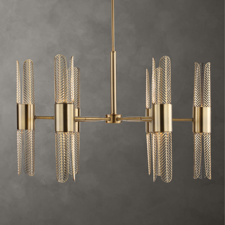 CRET 12 LIGHT BRASS CHANDELIER