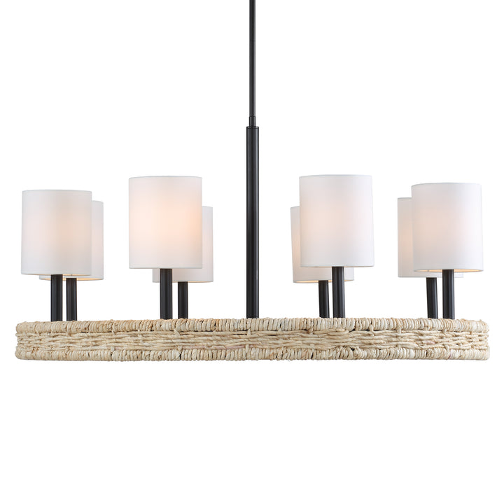 FAIYAM 8 LIGHT RATTAN CHANDELIER