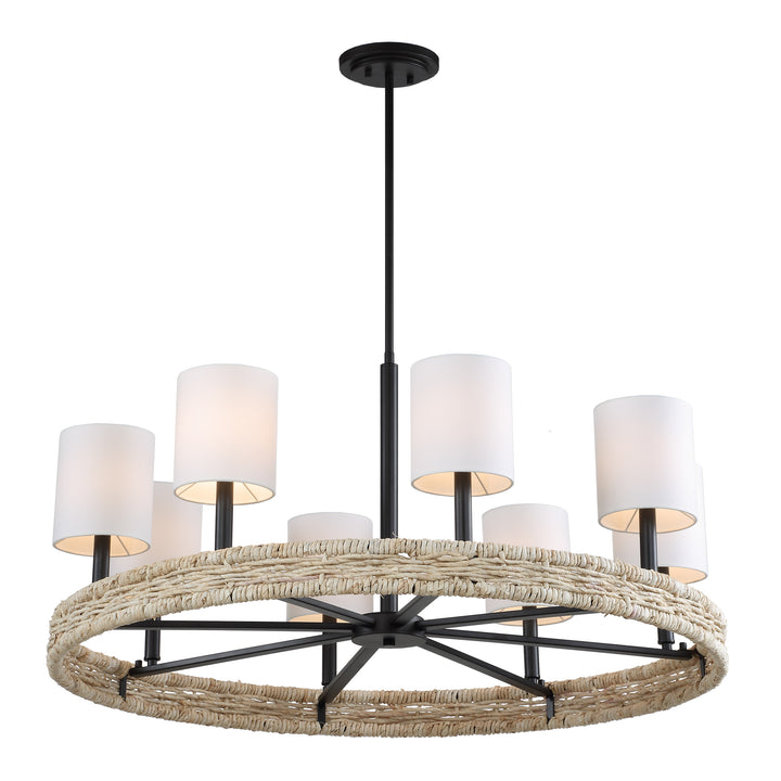 FAIYAM 8 LIGHT RATTAN CHANDELIER