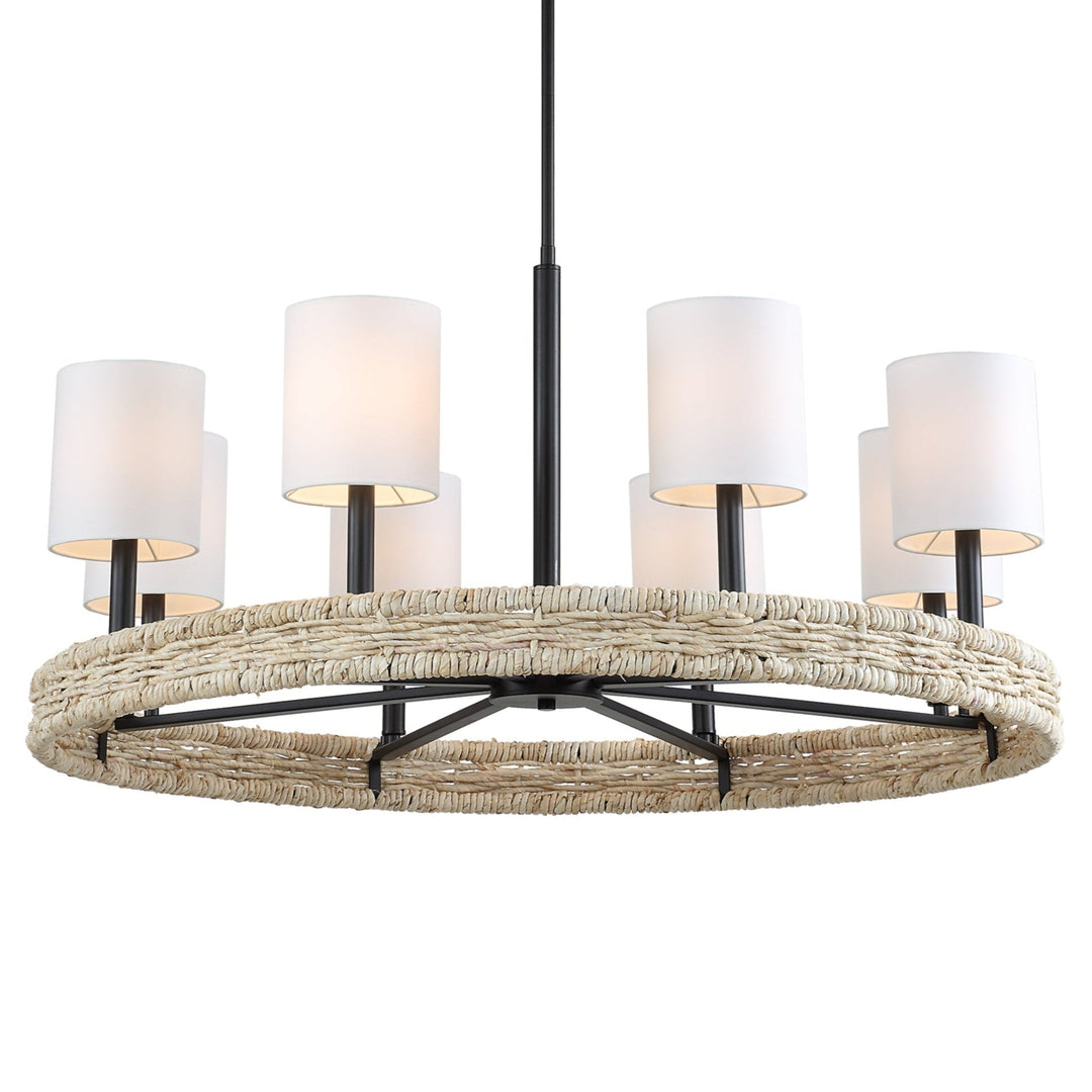 FAIYAM 8 LIGHT RATTAN CHANDELIER