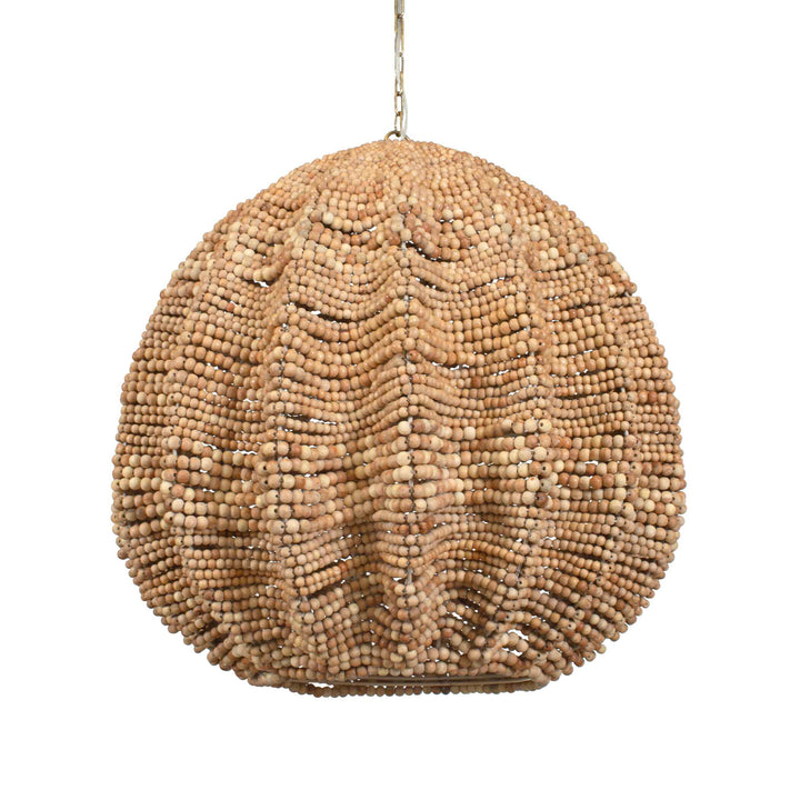 KAURI 5 LIGHT WOODEN BEAD PENDANT