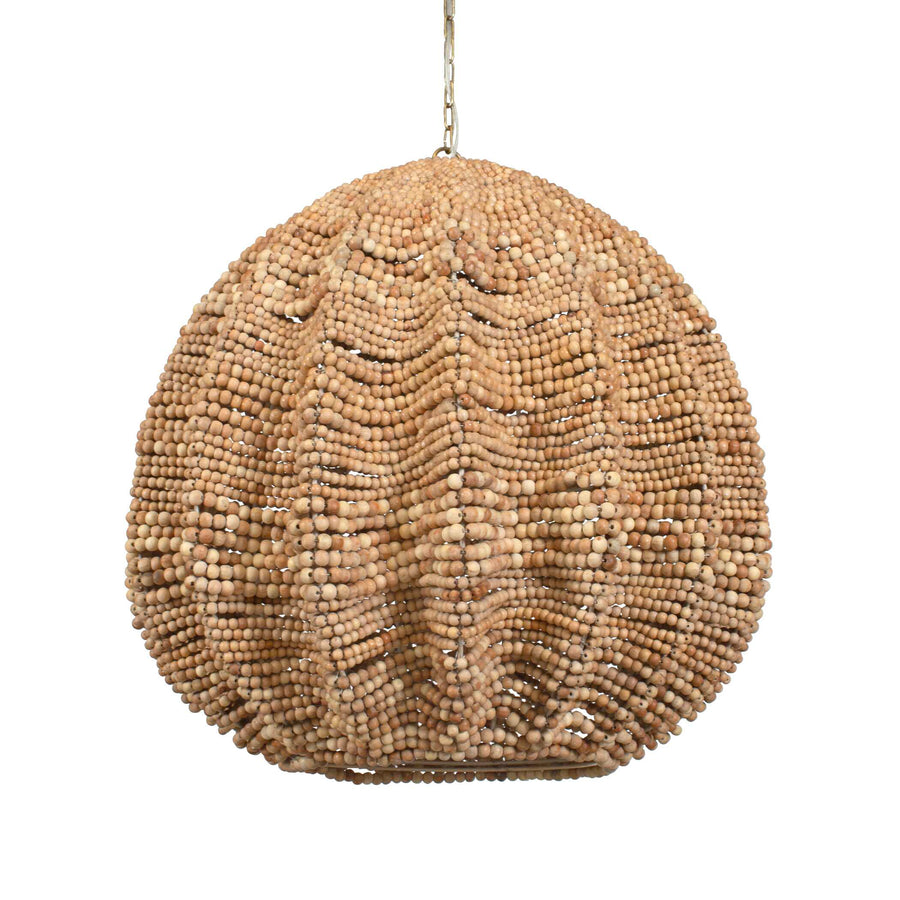 KAURI 5 LIGHT WOODEN BEAD PENDANT
