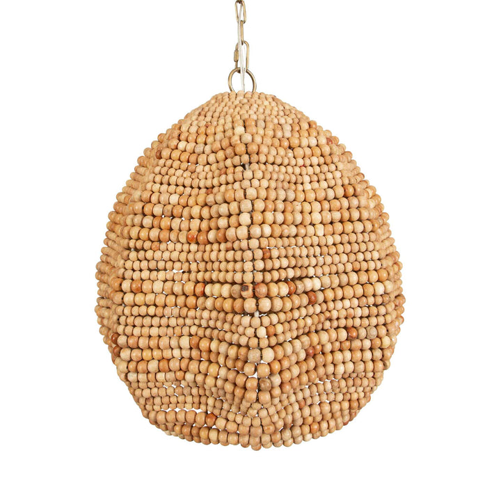 KAURI 1 LIGHT WOODEN BEAD PENDANT