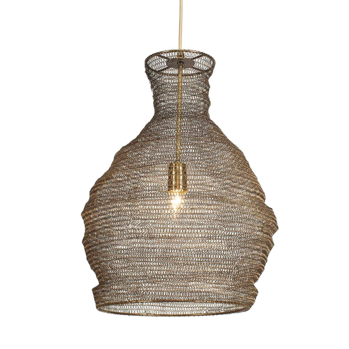 MURMUR WOVEN BRASS 1 LIGHT PENDANT