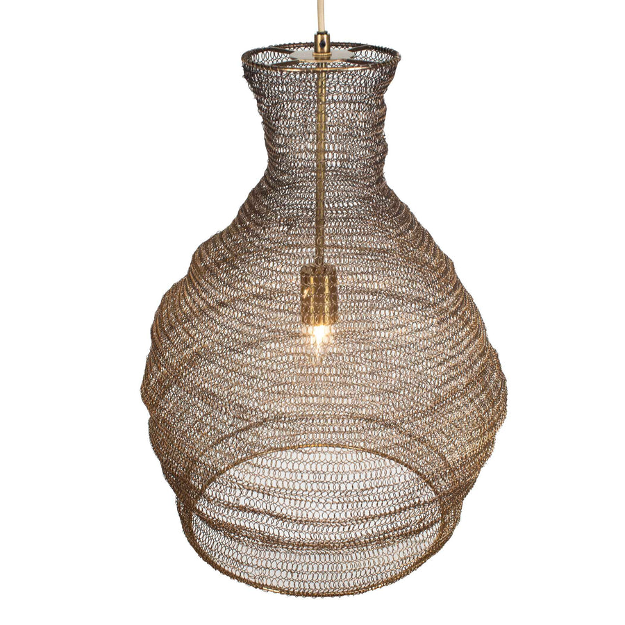 MURMUR WOVEN BRASS 1 LIGHT PENDANT