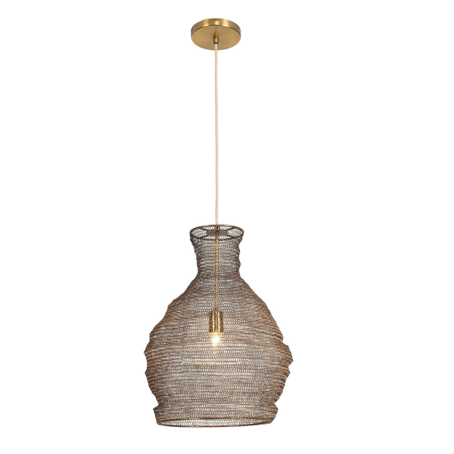MURMUR WOVEN BRASS 1 LIGHT PENDANT