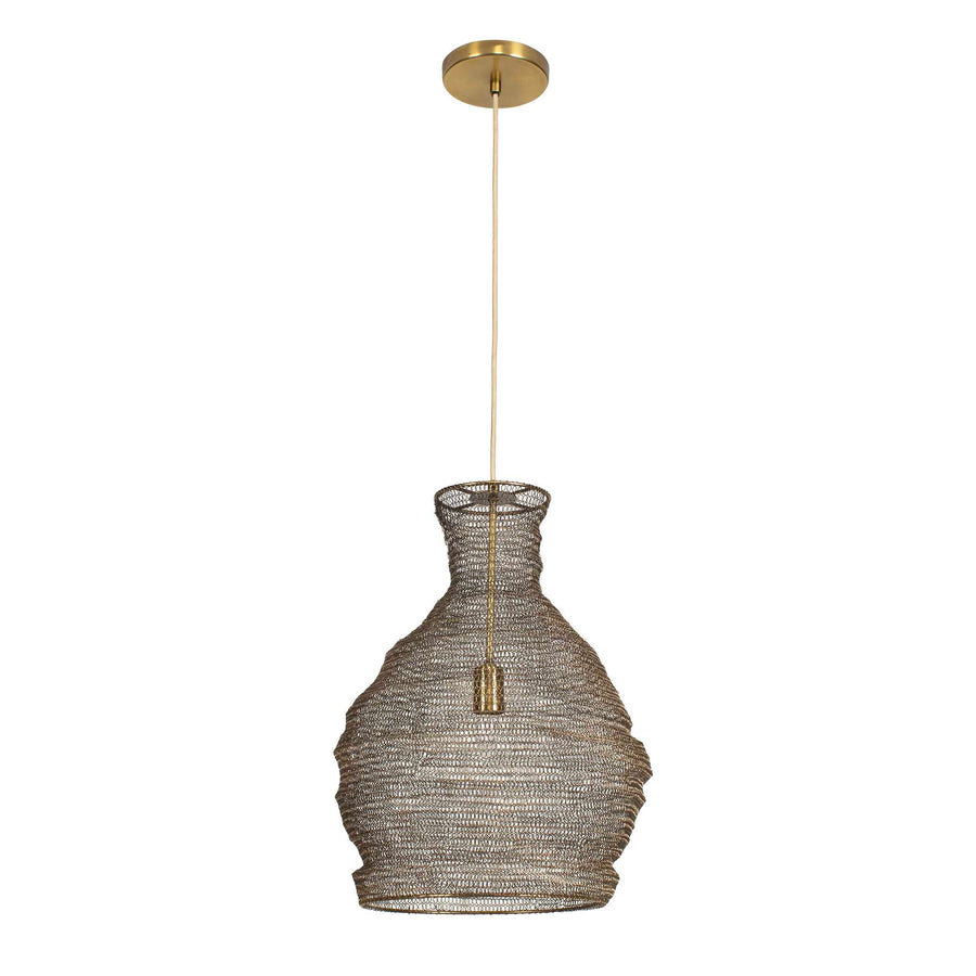 MURMUR WOVEN BRASS 1 LIGHT PENDANT