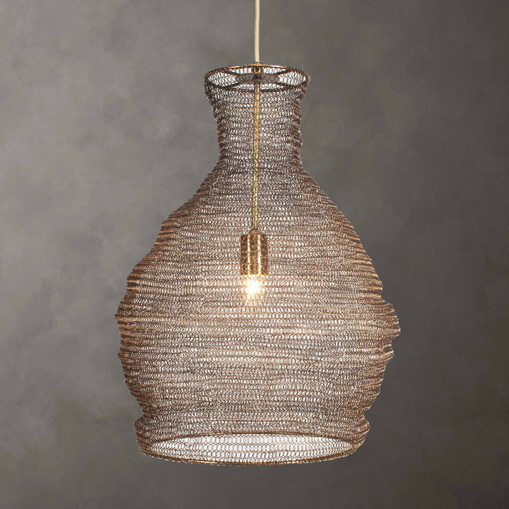 MURMUR WOVEN BRASS 1 LIGHT PENDANT