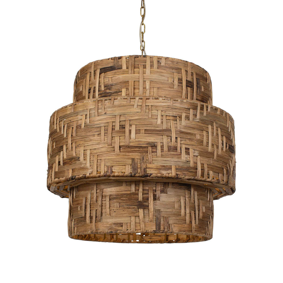 WOVEN WATER HYACINTH 4LT PENDANT