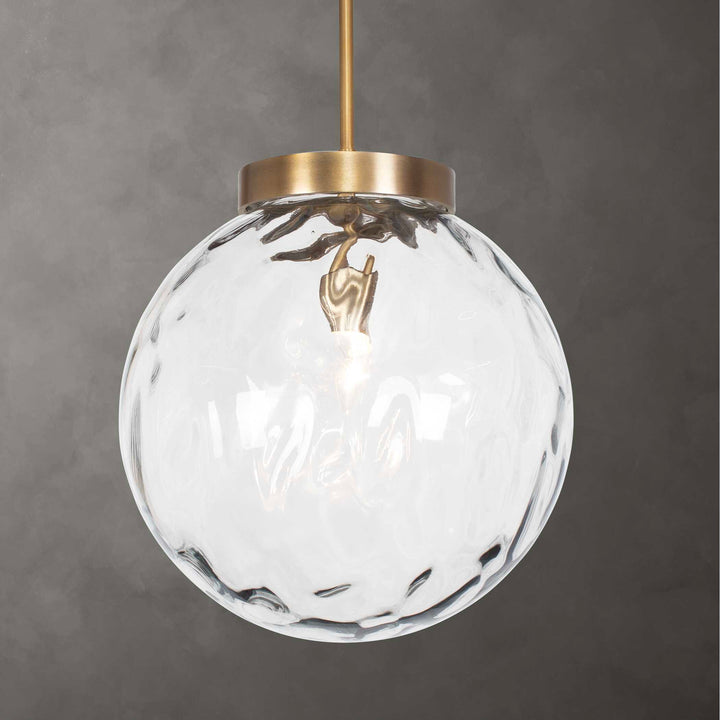 GAIA 1 LIGHT WATERED GLASS PENDANT