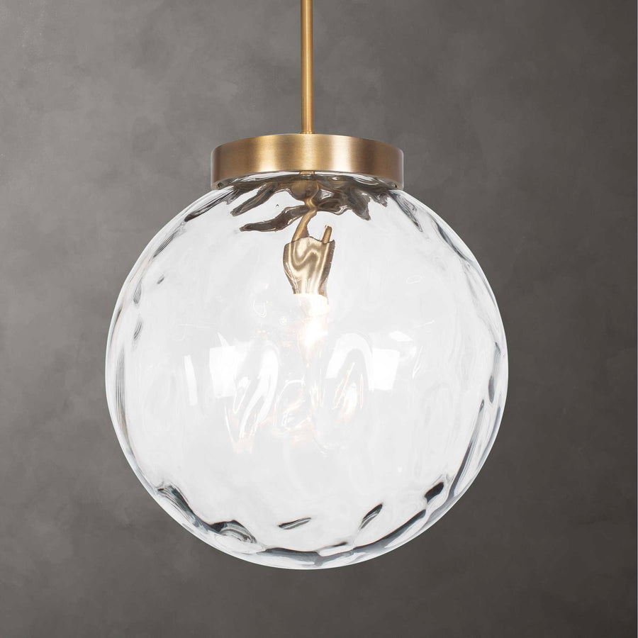GAIA 1 LIGHT WATERED GLASS PENDANT