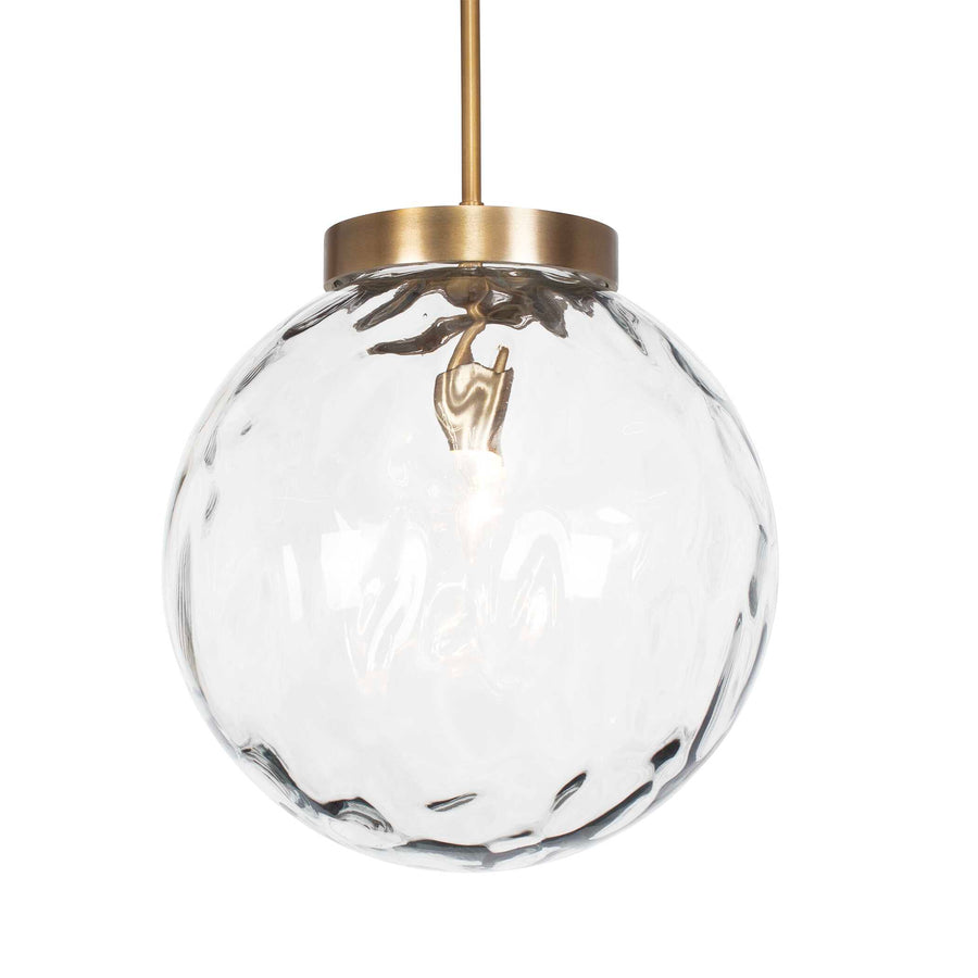 GAIA 1 LIGHT WATERED GLASS PENDANT
